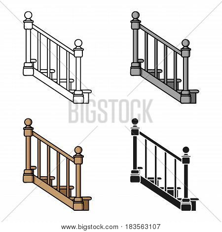 Stairs icon in cartoon style isolated on white background. Sawmill and timber symbol vector illustration.