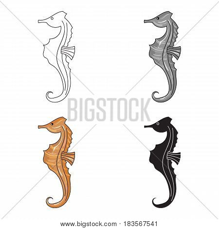 Seahorse icon in cartoon design isolated on white background. Sea animals symbol stock vector illustration.
