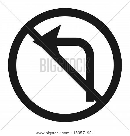 No left prohibition turn sign line icon, Traffic and road sign, vector graphics, a solid pattern on a white background, eps 10.