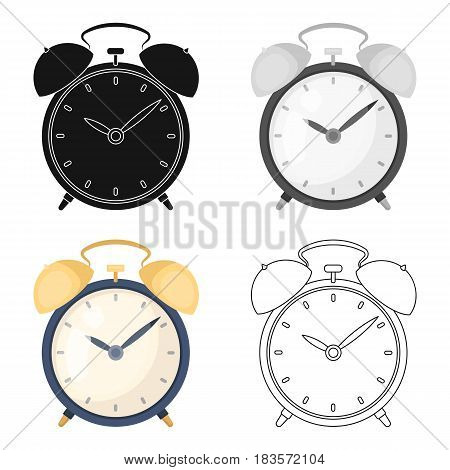 Bedside clock icon in cartoon design isolated on white background. Sleep and rest symbol stock vector illustration.