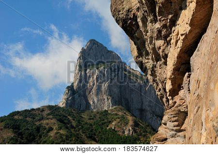 Guanying peak mountains in the Fangdong scenic area of Yandangshan located in Zhejiang province China.