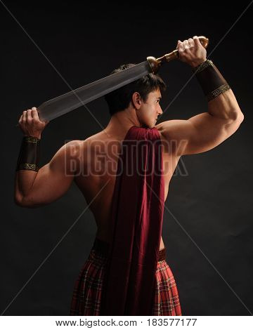The defiant warrior is about ready for his battle.