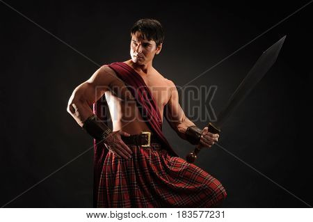 The defiant warrior is about to go to battle.