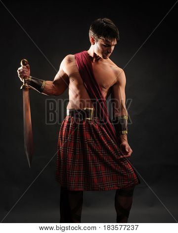 The handsome highlander is ready for his battle.