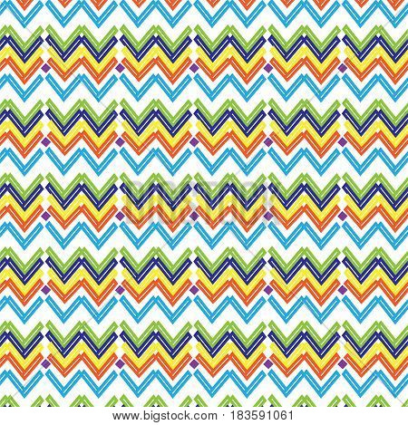 seamless pattern with colorful geometric figures, bright abstraction on white background