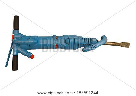 Pneumatic pick hammer isolated on white background