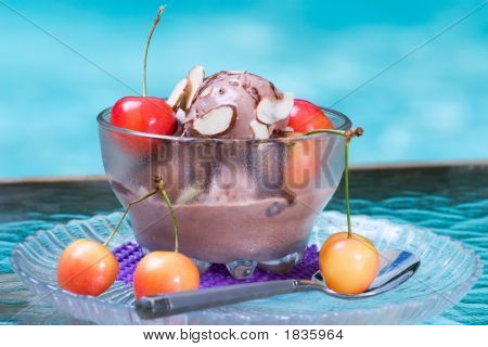 Chocolate Cherry Almond Sundae