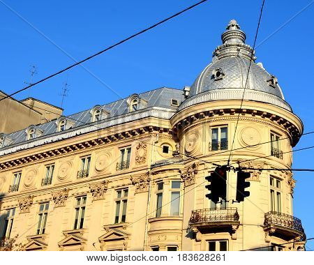 Typical Urban Landscape In The Center Of Bucharest - Bucuresti, The Capital Of Romania. Bucharest Ha
