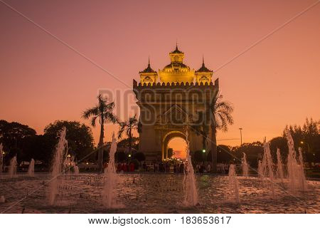Laos Vientiane Patuxai Arch