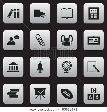 Set Of 16 Editable Graduation Icons. Includes Symbols Such As Book, Staple, Thinking Man And More. Can Be Used For Web, Mobile, UI And Infographic Design.