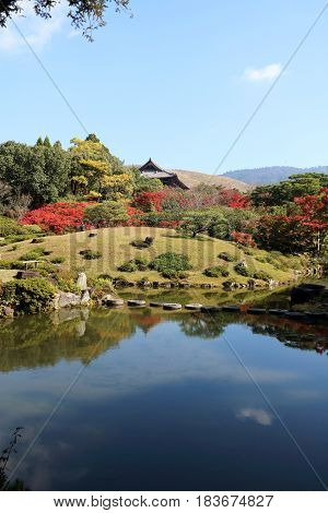 Autumn foliage in Japan's ancient capital Nara with nice landscapes