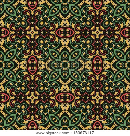 Antique seamless background image of oriental delicate flowery floral pattern for printing design decoration