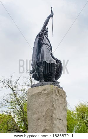 Statue of King Alfred Winchester hampshire UK