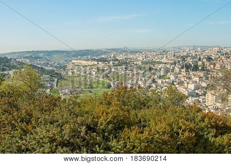 Spring views of the holy city Jerusalem