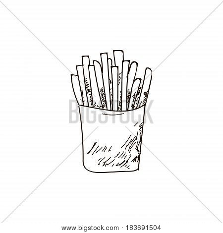Vintage fast food background. Hand drawn illustration