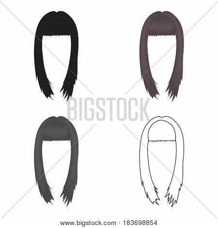 Woman's hairstyle icon in cartoon style isolated on white background. Beard symbol vector illustration.