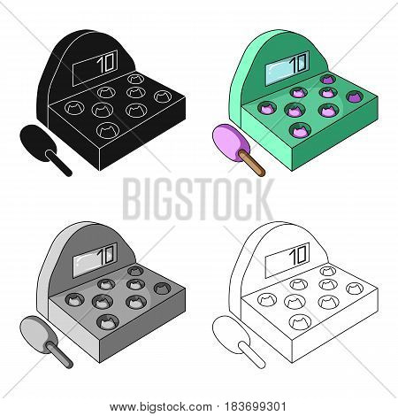 Attraction with a hammer to beat pop-up animals.Amusement park single icon in cartoon style vector symbol stock web illustration.