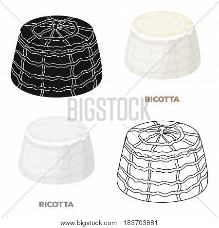 Ricotta.Different kinds of cheese single icon in cartoon style vector symbol stock illustration .
