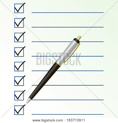 checklist isolated on background. Vector illustration. Eps 10.