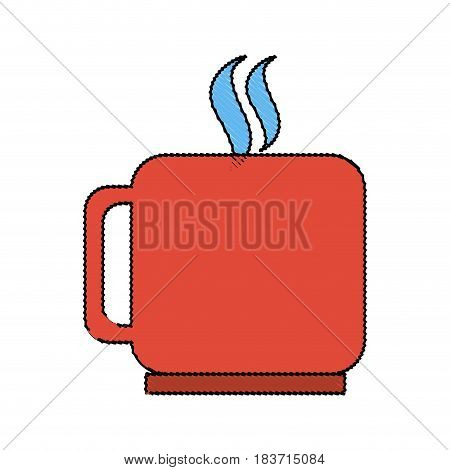 color blurred silhouette mug of coffee with steam vector illustration