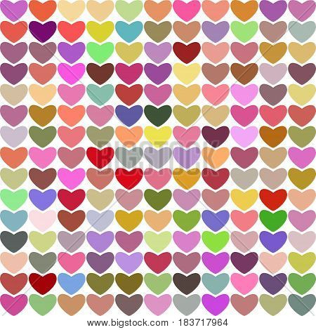 Hearts multicolored bright vector retro nice background