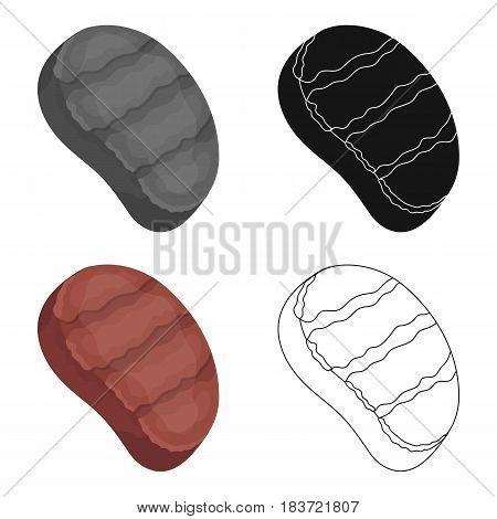 Fried steak.BBQ single icon in cartoon style vector symbol stock illustration .