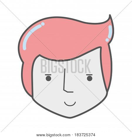 happy man head and nice face, vector illustration