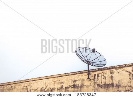 satellite on roof at twillight look beautiful