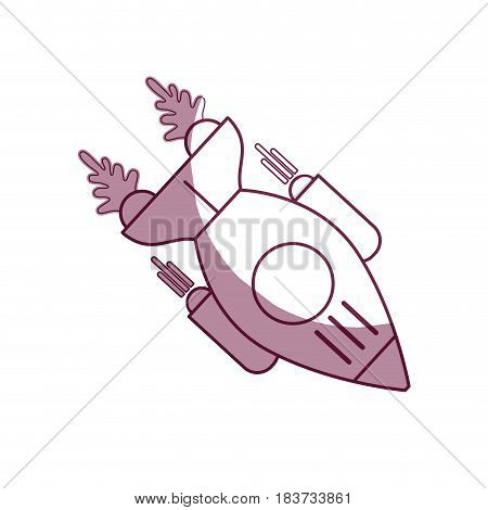 silhouette space rocket galaxy sky travel, vector illustration