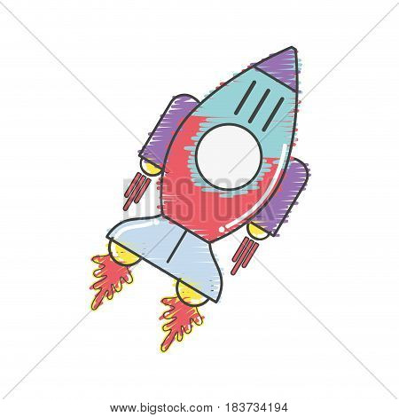 space rocket galaxy sky travel, vector illustration