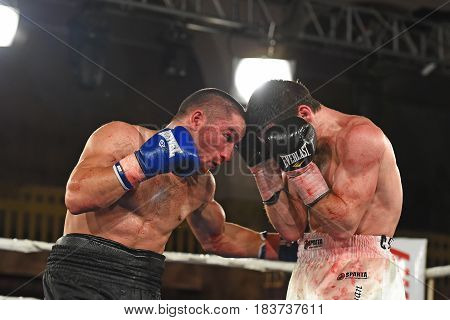 Boxers In The Ring During Fight For Ranking Points