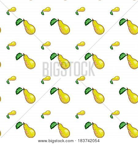 seamless pattern with pears, hand drawn fruits seamless pattern
