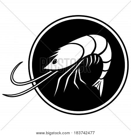 A vector illustration of a Cajun shrimp icon.