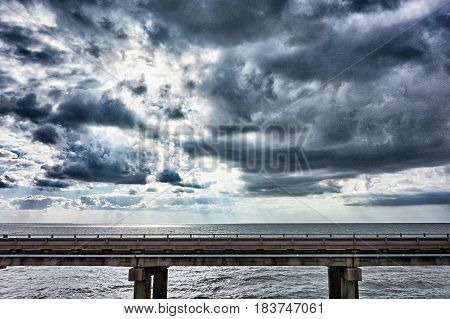 driving across lake pontchartrain causeway near new orleans