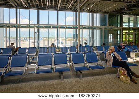 GENEVA, SWITZERLAND - CIRCA SEPTEMBER, 2014: inside Geneva International Airport