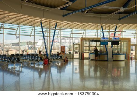 GENEVA, SWITZERLAND - CIRCA SEPTEMBER, 2014: inside Geneva International Airport