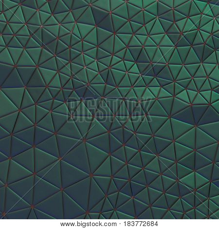 Abstract, eometric triangle green mosaic background. 3d rendering