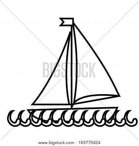 Sea ship transport icon vector illustration graphic design