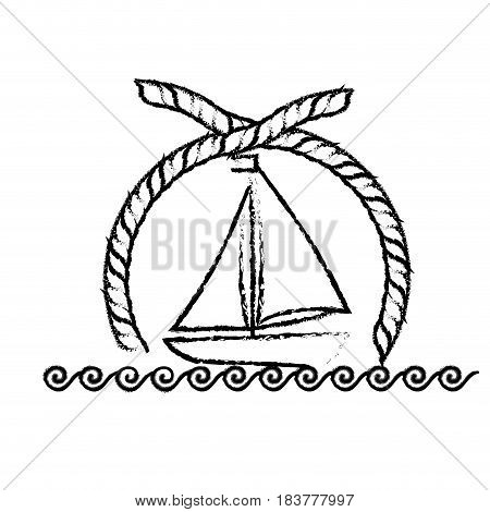 Sea ship transport icon vector illustration graphic design