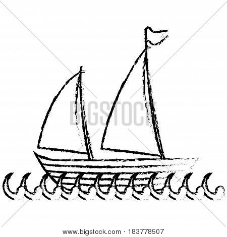 Sea ship transport icon vector illustration graphic design