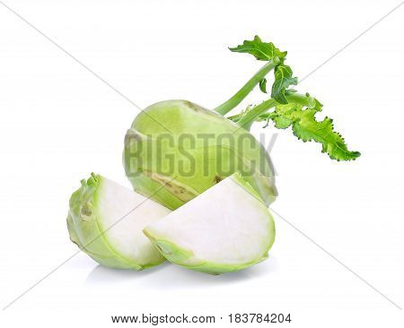 fresh kohlrabi isolated on the white background