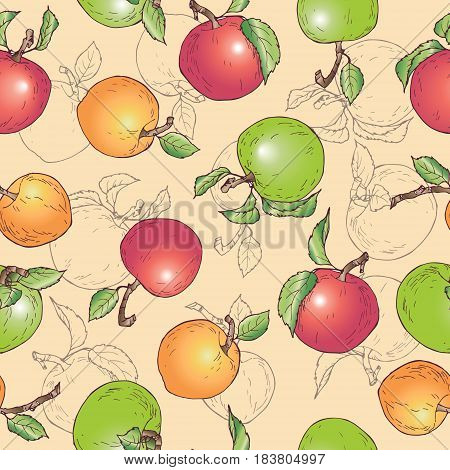 vektor illustracion fruit garden stuff fruity pattern