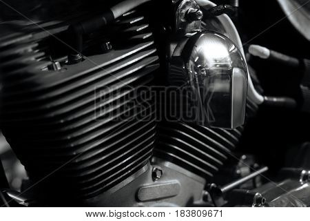 In garage. Cool fancy shiny vehicle standing in garage ready being checked by a skillful mechanic