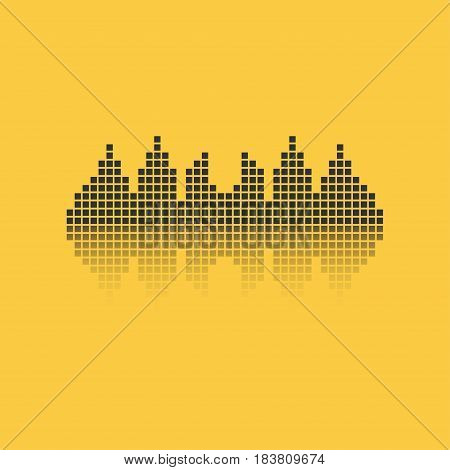 Square sound waveform. Music waves logo for sound studio template for ui musical equipment vst. Vector illustration