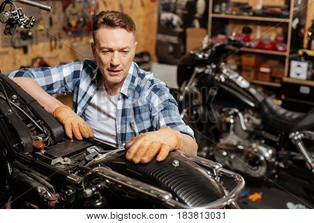 Iron friend. Good precise respectable tinker feeling great after fixing a vintage heavy bike and making it working like new again
