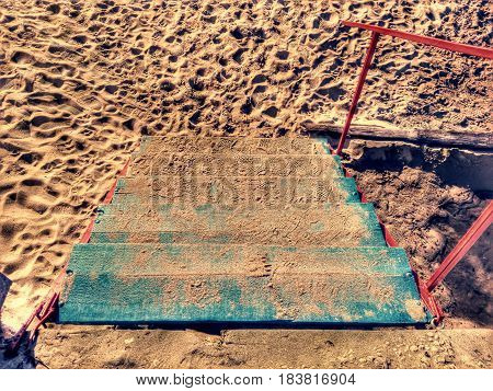 Picture of the ladder of the sea escape.