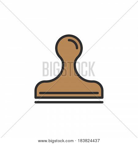 Rubber stamp line icon filled outline vector sign linear colorful pictogram isolated on white. Symbol logo illustration. Editable stroke. Pixel perfect