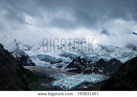 its northern area of pakistan - view of hills covered with snow