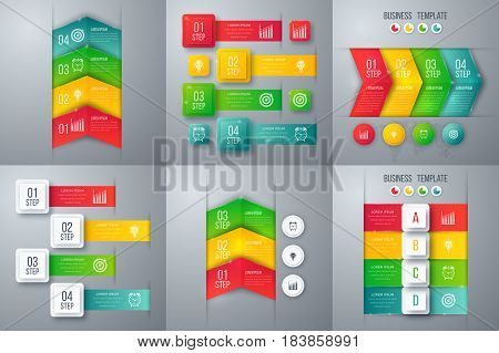 Set with infographics. Data and information visualization. Template. Stock vector
