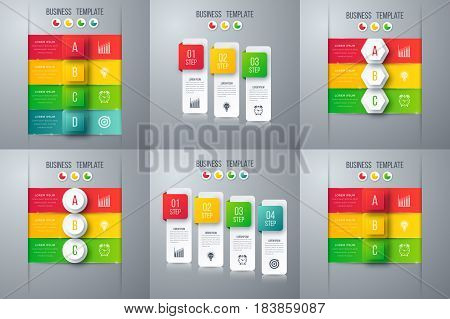 Set with infographics. Data and information visualization. Template. Stock vector